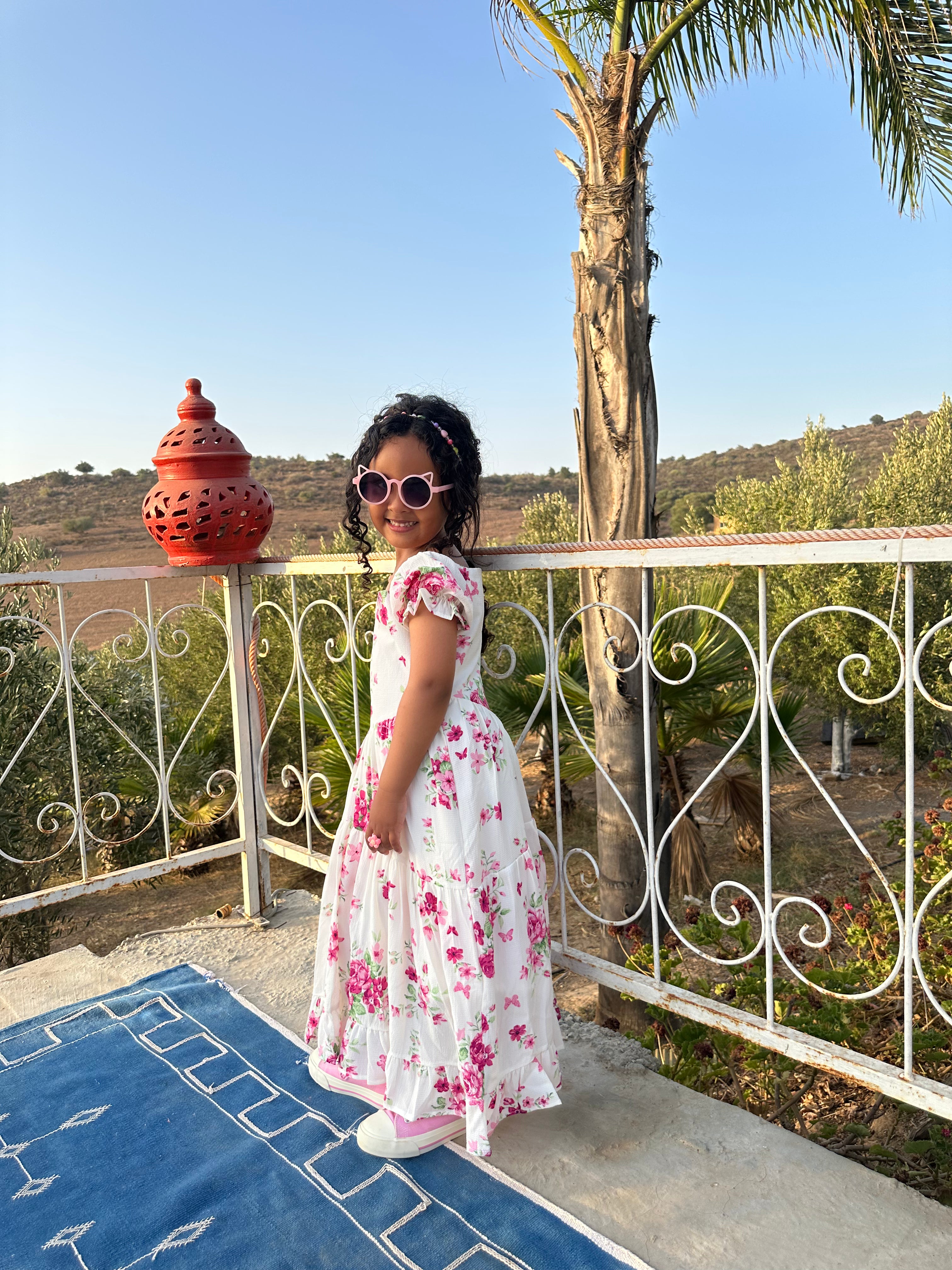 Robe Flora – Robe Longue imprimé floral délicat blanche